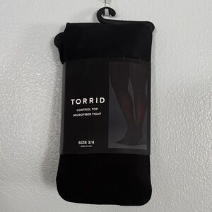 Torrid Black Microfiber Control Top Tights
